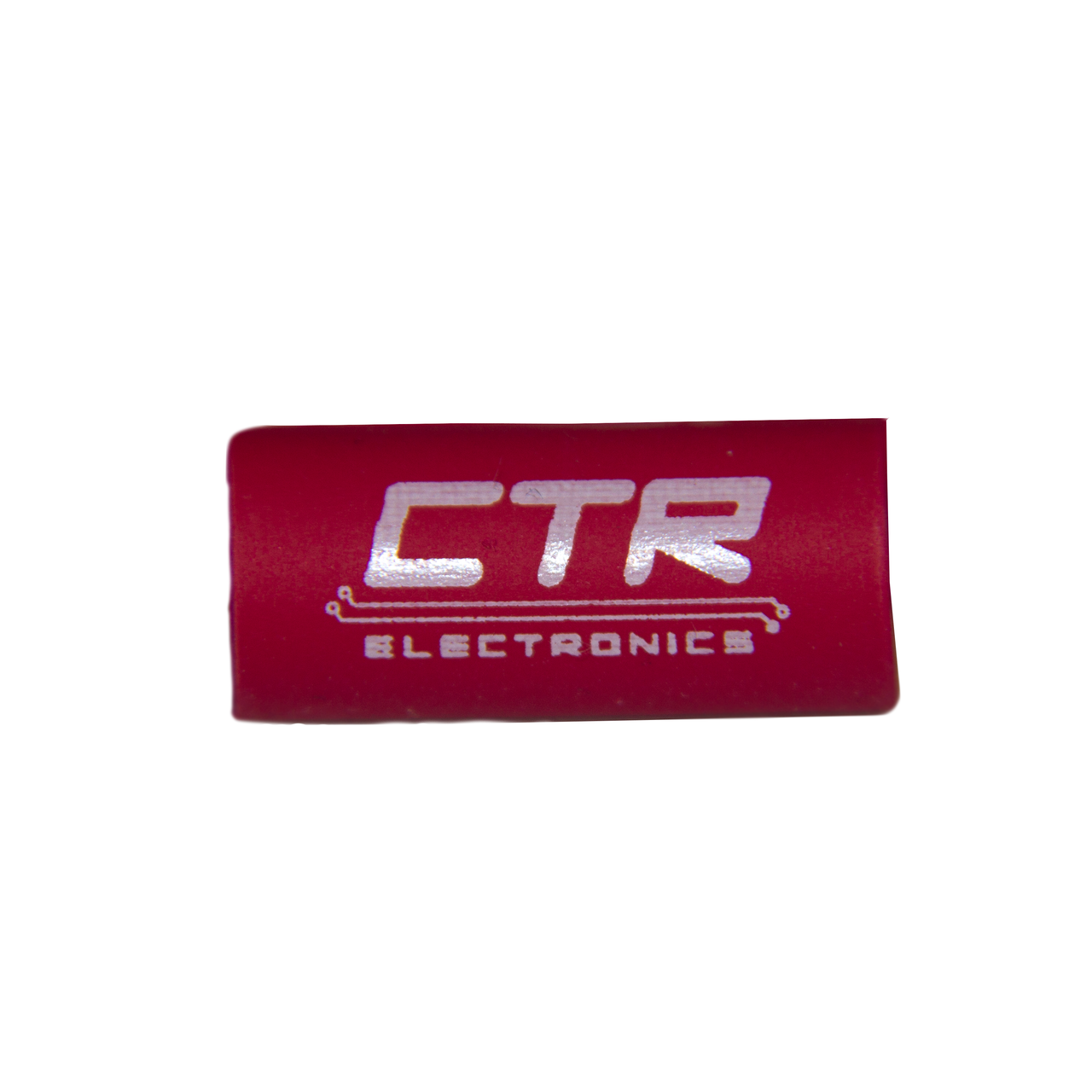 Red Heat Shrink, 1/4" Inner Diameter, 2:1 shrink ratio, with CTR lettering in white