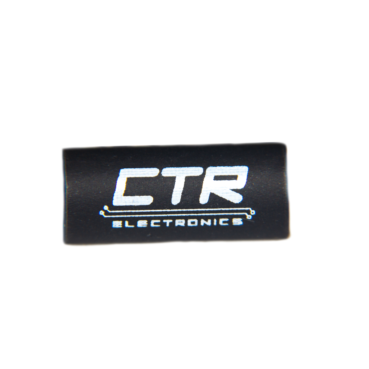 Black Heat Shrink, 1/4" Inner Diameter, 2:1 shrink ratio, with CTR lettering in white