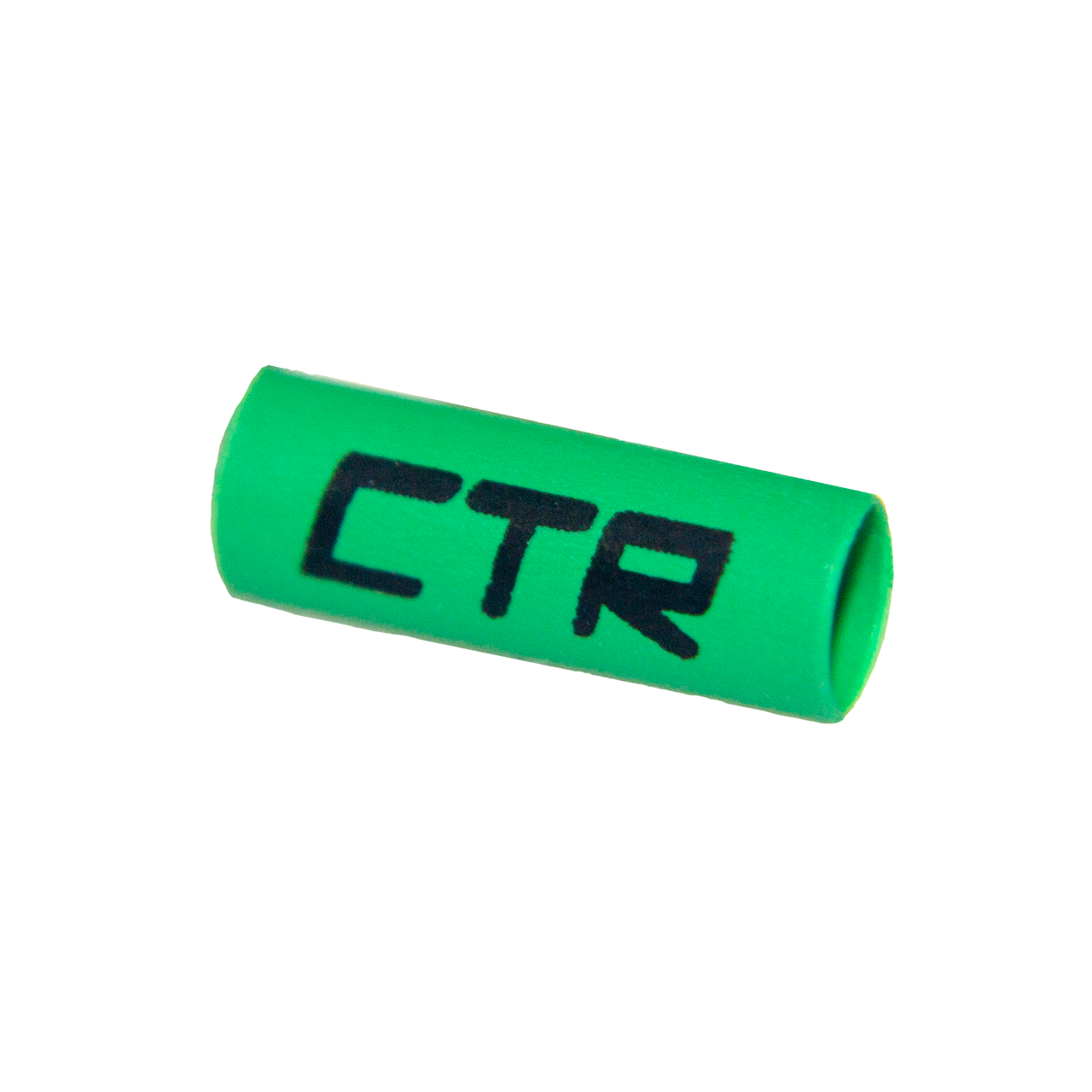 Green Heat Shrink, 1/8" Inner Diameter, 2:1 shrink ratio, with CTR lettering in black