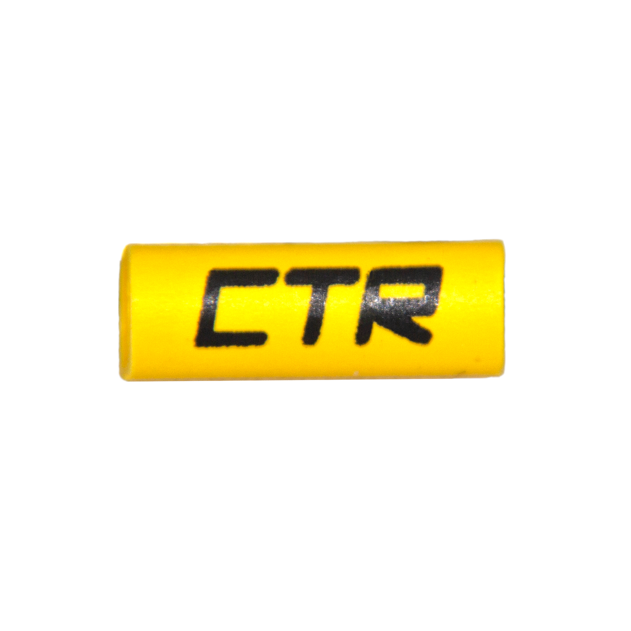 Yellow Heat Shrink, 1/8" Inner Diameter, 2:1 shrink ratio, with CTR lettering in black