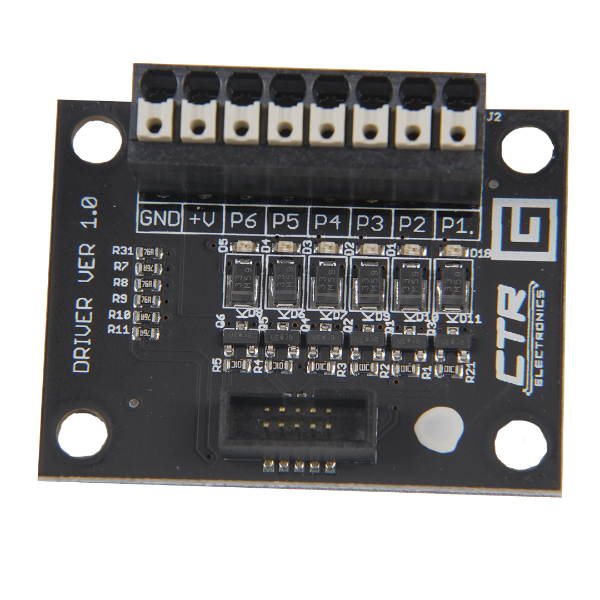 Gadgeteer has six low-side outputs, each with a peak current rating of 5A. It expands HERO's capability to control high-current loads.