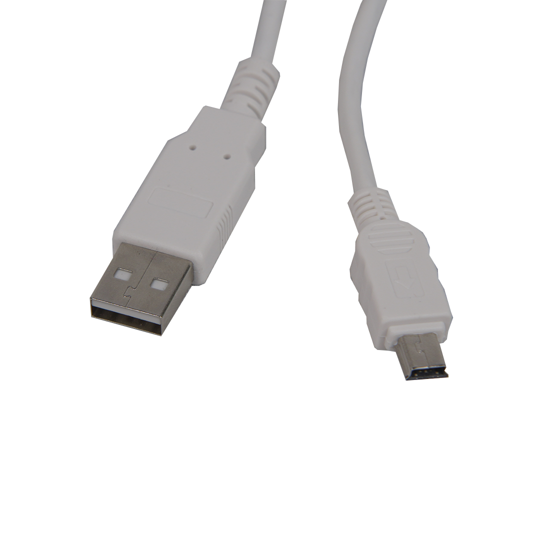 Type A Male connector to a Mini-B Male connector for robotics, FRC teams, hobbyists, and professionals for fast data transfer and power delivery.