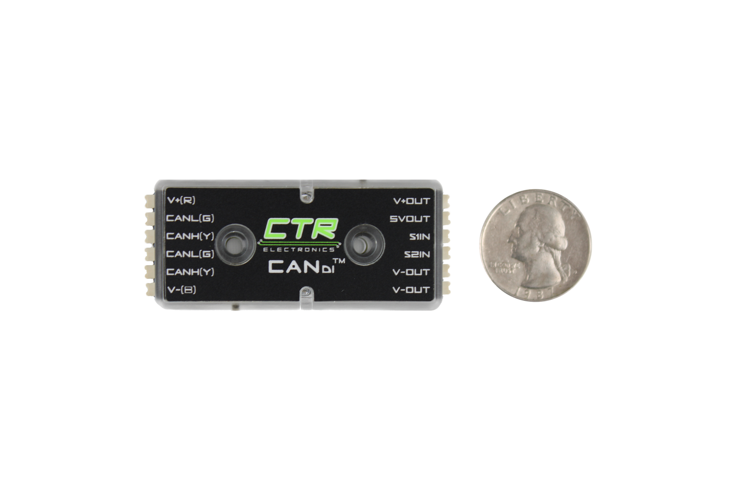 CTR CANdi digital signals into CAN bus networks size comparison coin