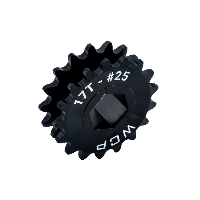 WCP 1/2" Hex Bore Aluminum Chain in Tube Sprockets (#25 Chain)