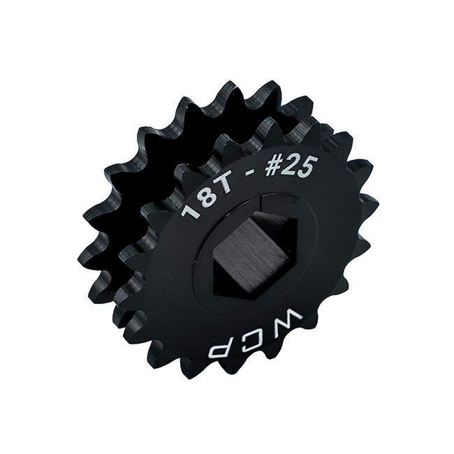 WCP 1/2" Hex Bore Aluminum Chain in Tube Sprockets (#25 Chain)