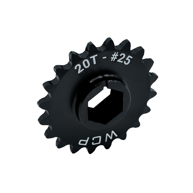 WCP 1/2" Hex Bore Aluminum Double Hub Sprockets (#25 Chain)