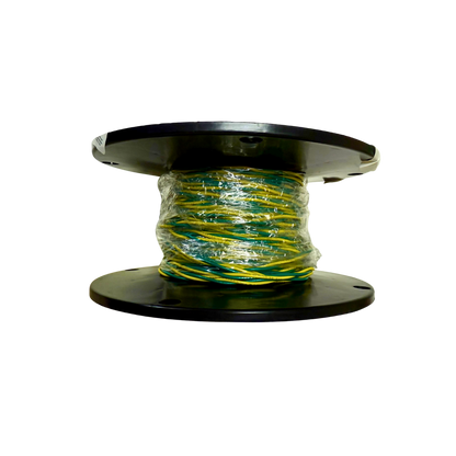 green and yellow CAN bus cable spool