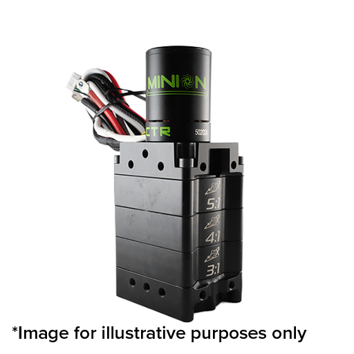 WCP Planetary Gearbox with a 5:1 4:1 and 3:1 Gearbox attached to a minion