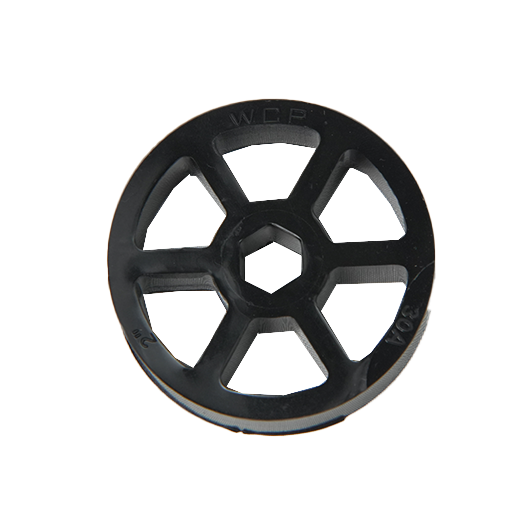 Black straight flex wheel 2" OD x 1/2" Wide (1/2" Hex Stretch, 30A)
