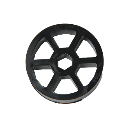 Black straight flex wheel 2" OD x 1/2" Wide (1/2" Hex Stretch, 30A)