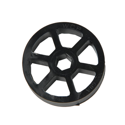 Black straight flex wheel 2" OD x 1/2" Wide Straight Flex Wheel (1/2" Hex Stretch, 60A)
