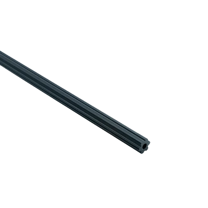 A black metal light fixture component with a hexagonal shape.