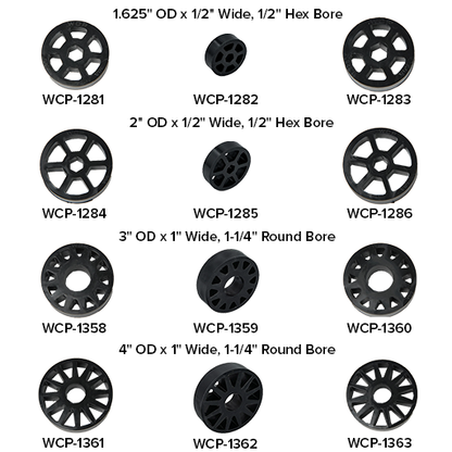 WCP Straight Flex Wheels- Durable, High-Traction Compliant Wheels stock options