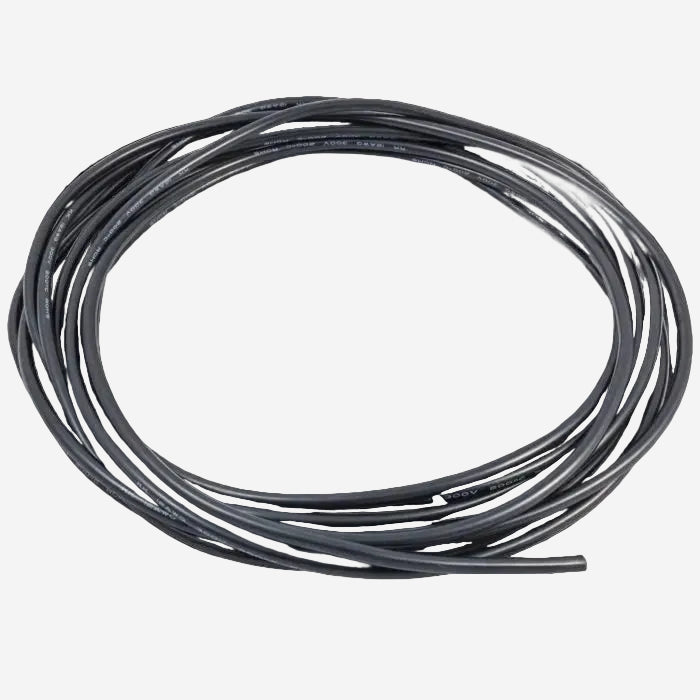 A coil of black 12 AWG silicone wire.